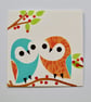 TWO CUTE OWLS BLANK GREETINGS CARD -FOR THE OWL LOVER IN YOUR LIFE! - Image 1