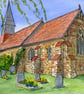 Steeple, St Lawrence and All Saints Church Original Watercolour - Image 2