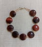 Jewellery set, 3-piece with red tiger's eye, jade, crystal and sterling silver - Image 3