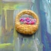 sunny yellow basket flower brooch 