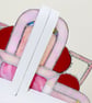 Artisan Bookends Window Ornaments Suncatchers Pink Art Deco Stained Glass  - Image 4