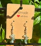 Handmade Silver-Plated Fish Hook Earrings with Stone-Look Beads