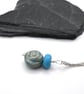 blue ceramic rose pendant necklace - Image 4