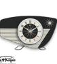 Mid Century Modern Royalexe™ Laminate Clock By Royale - Radio Grill in Jet Black - Image 3