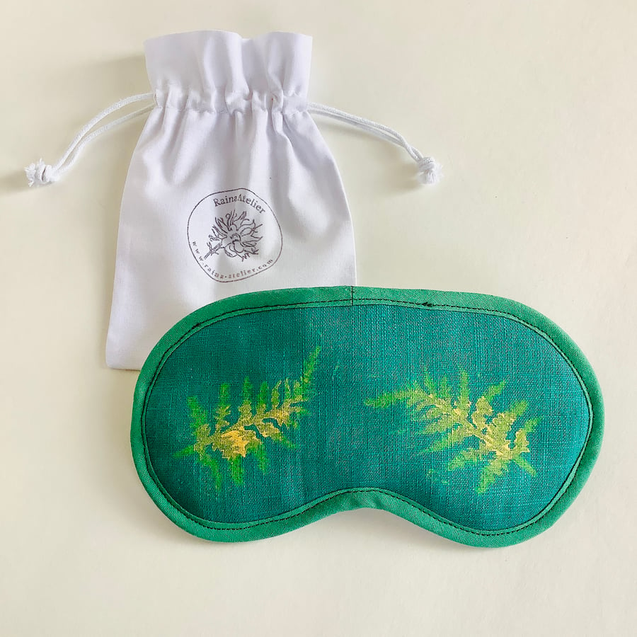 Fern Linen Lavender Infused Eye Mask for Relaxation and Meditation 