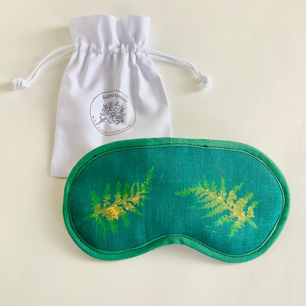 Fern Linen Lavender Infused Eye Mask for Relaxation and Meditation 