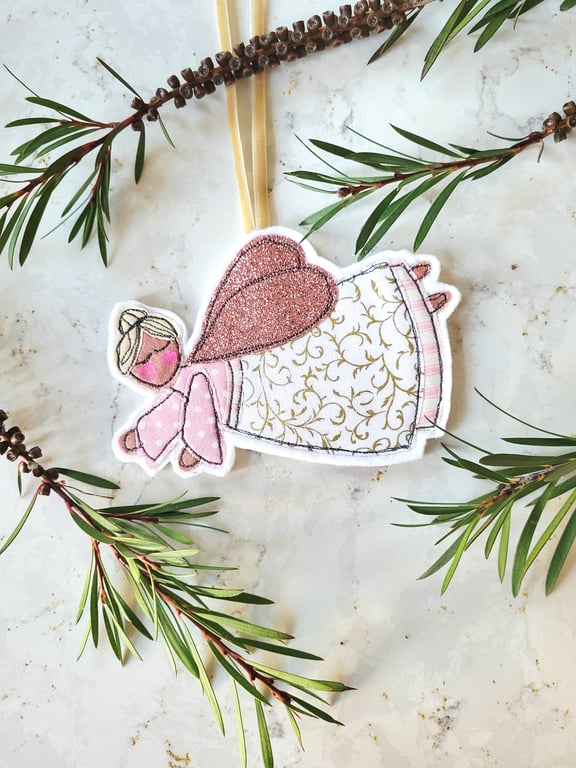 Pink Christmas Fairy Tree Ornament