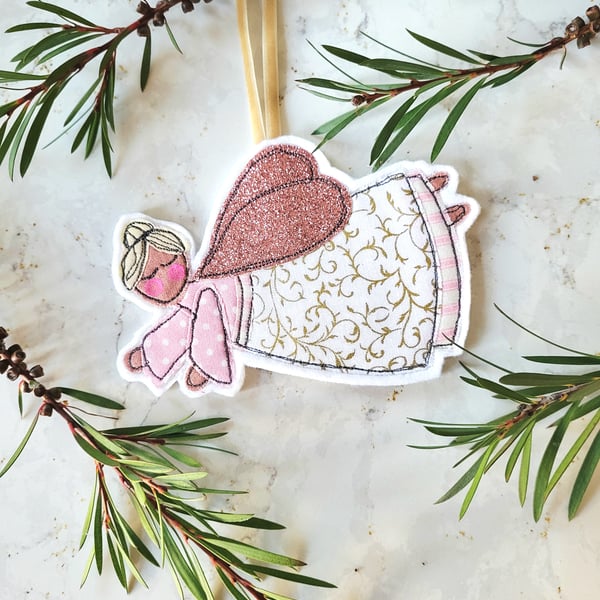 Pink Christmas Fairy Tree Ornament