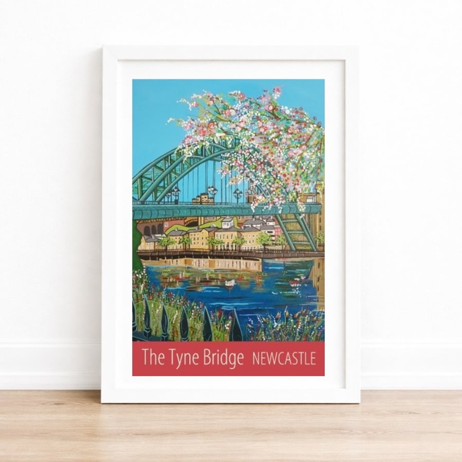 Newcastle Tyne Bridge travel poster print by Susie West