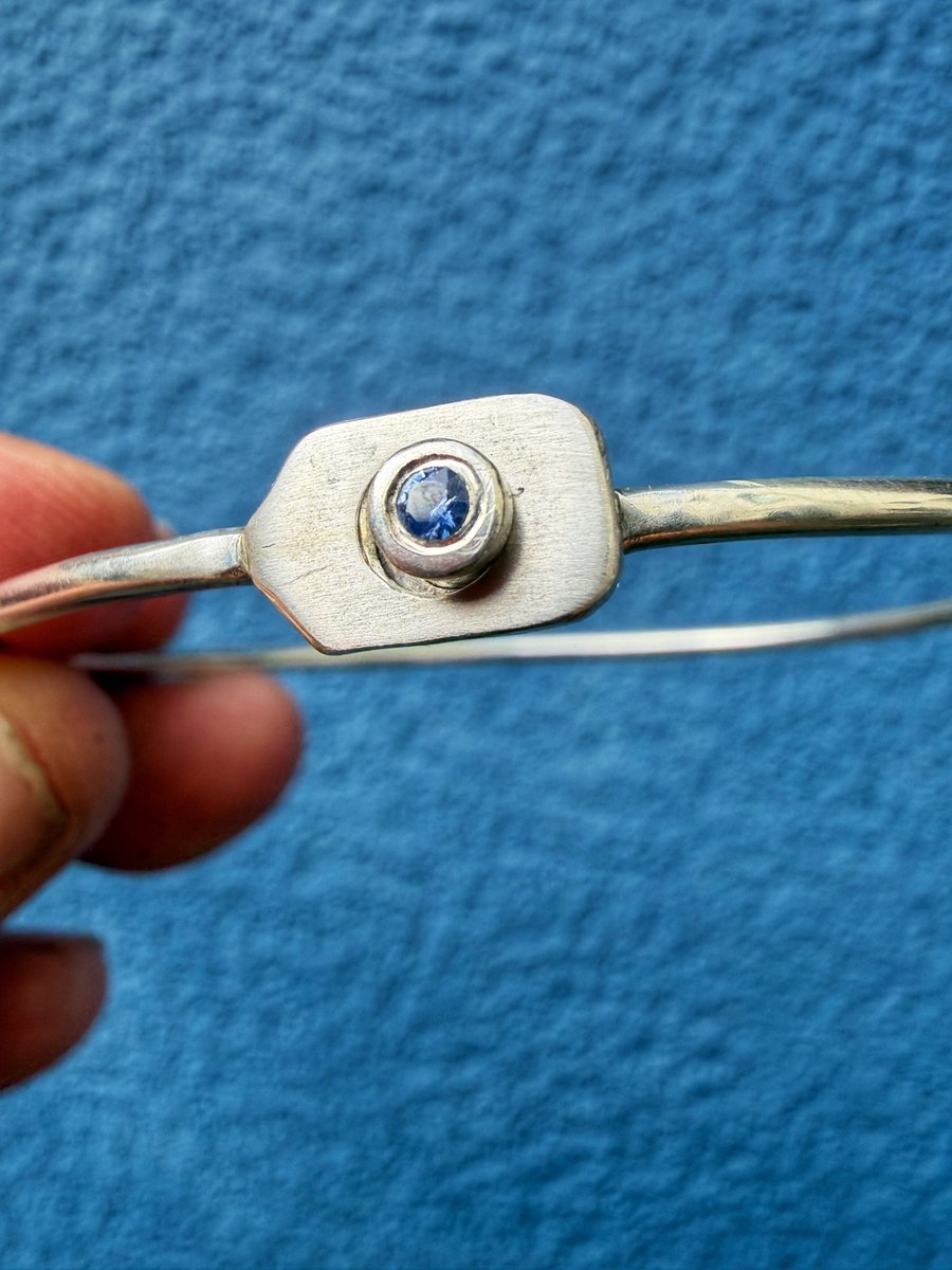 Blue Sapphie Sterling Silver Oval Bracelet.