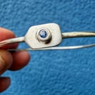 Blue Sapphie Sterling Silver Oval Bracelet.