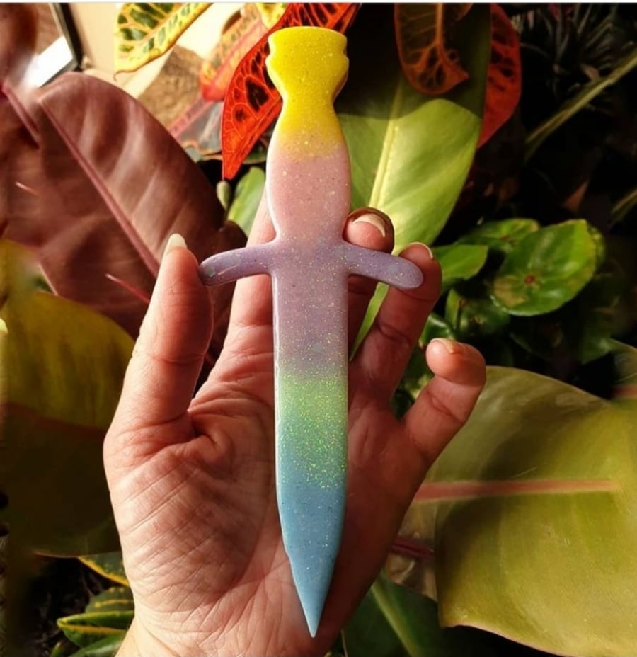 Custom For Alice - Small Pastel Rainbow Athame