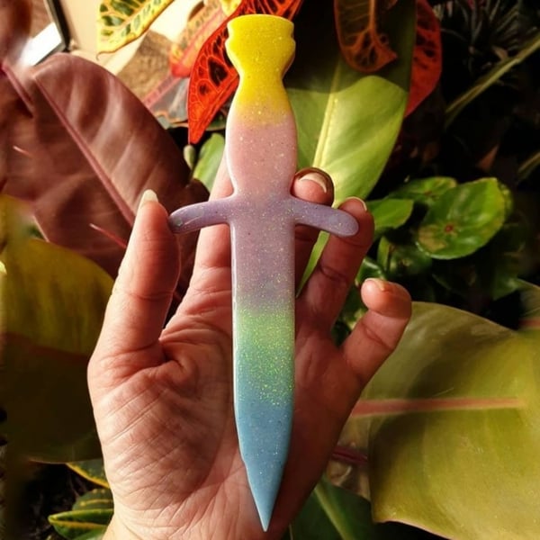 Custom For Alice - Small Pastel Rainbow Athame