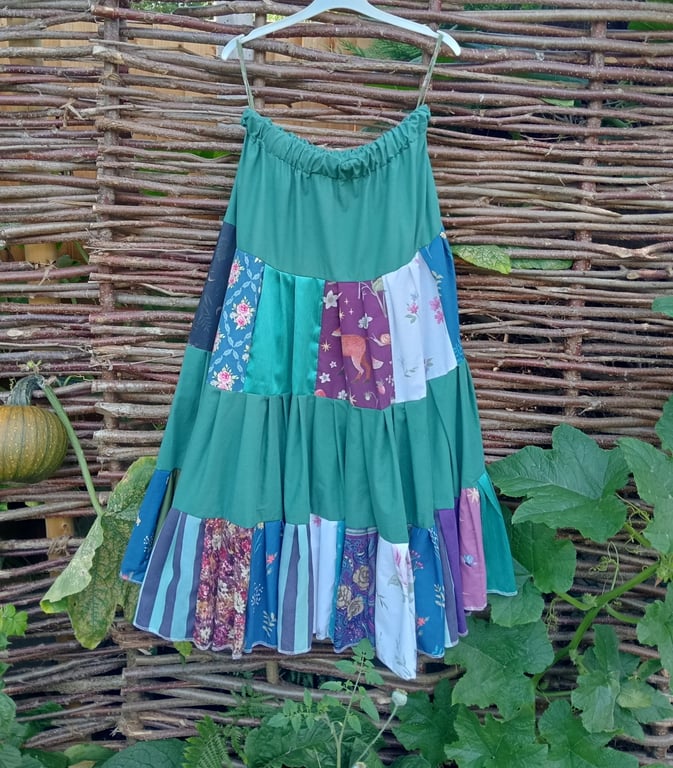 Handmade boho witchy patchwork skirt