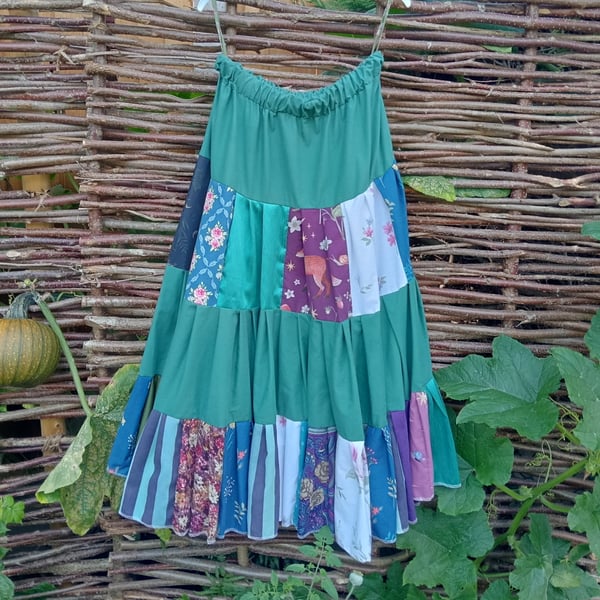 Handmade boho witchy patchwork skirt