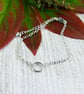Sterling Silver Bracelet. Adjustable fit with Small Circle - Image 1