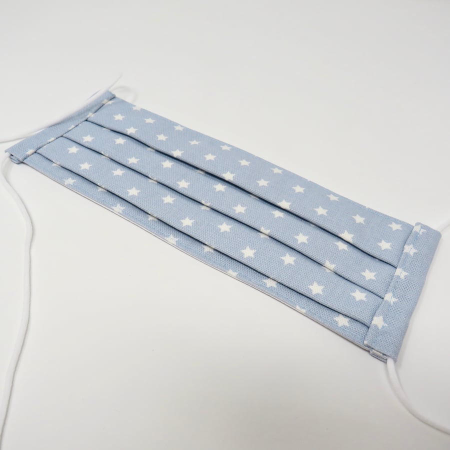 Blue fabric face mask