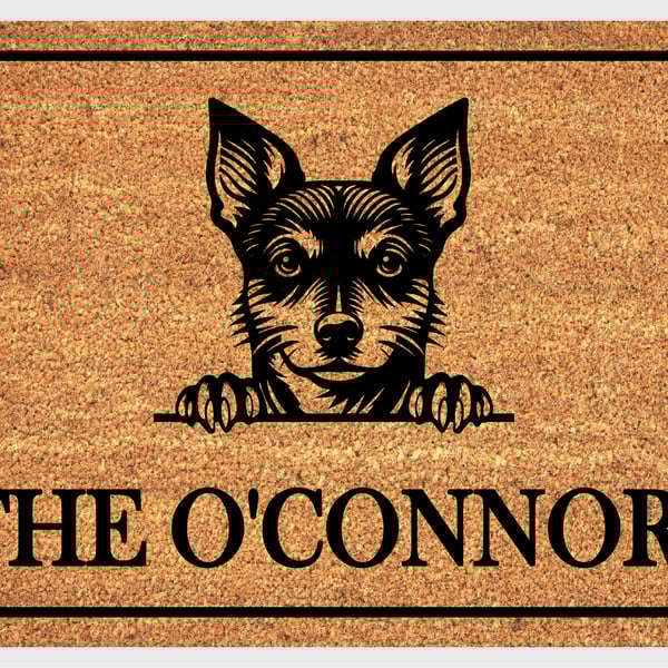 Rat Terrier Door Mat - Personalised Rat Terrier Welcome Mat