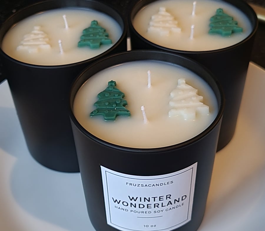 Winter Wonderland, Pine Scented Candle Christmas Tree Scent Handmade Soy Candle 