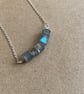 Sterling silver gem & freshwater pearl bar necklaces - Image 5