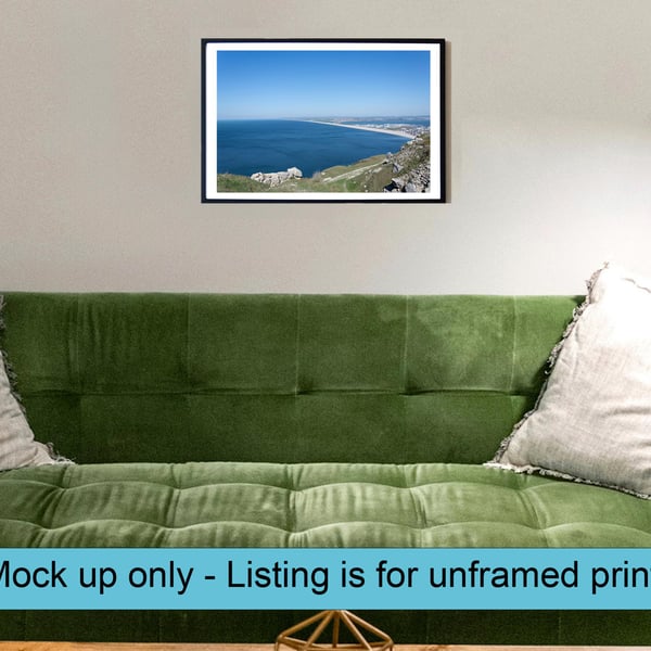 Chesil Beach Seascape Print, Dorset Coastal Wall Art