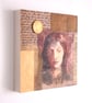 Original Paper & Fabric Collage on Wood Panel, 12x12cms, Free Postage (192) - Image 2