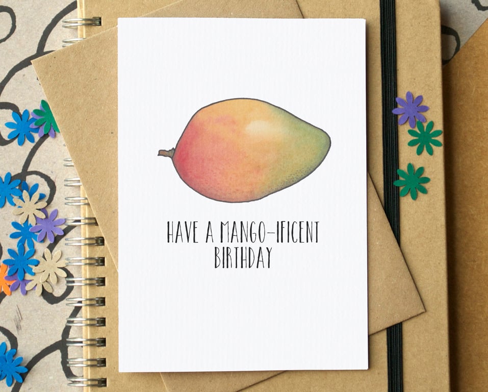 Funny "Have a Mango-ificent Birthday" Card