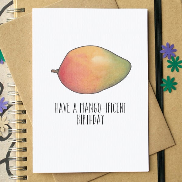 Funny "Have a Mango-ificent Birthday" Card