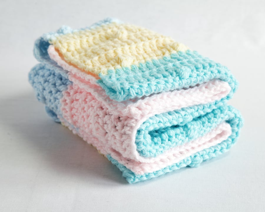 Baby Blanket in Pastel Shades, Pink Baby Blanket  seconds sunday