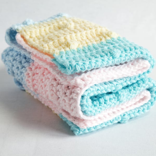 Baby Blanket in Pastel Shades, Pink Baby Blanket  seconds sunday