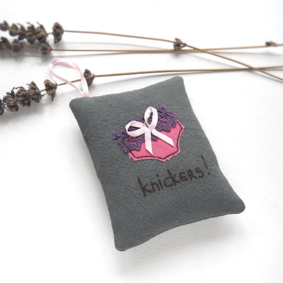 freehand embroidered lavender bag sachet hanging decoration 