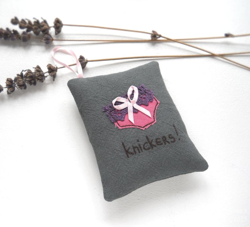 freehand embroidered lavender bag sachet hanging decoration 