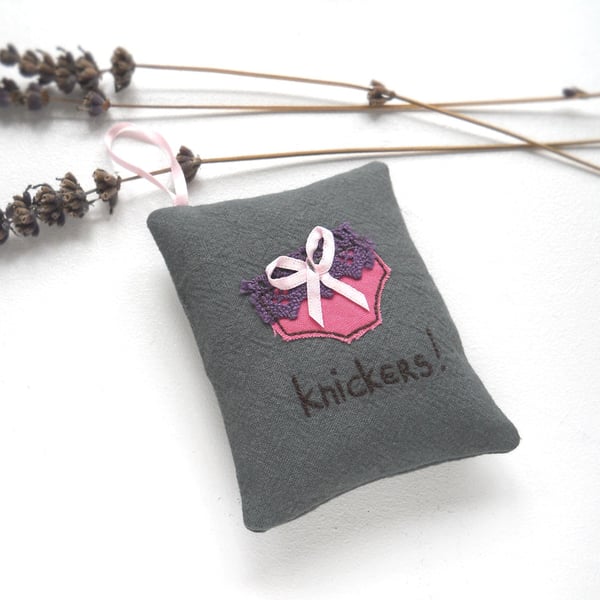 freehand embroidered lavender bag sachet hanging decoration 