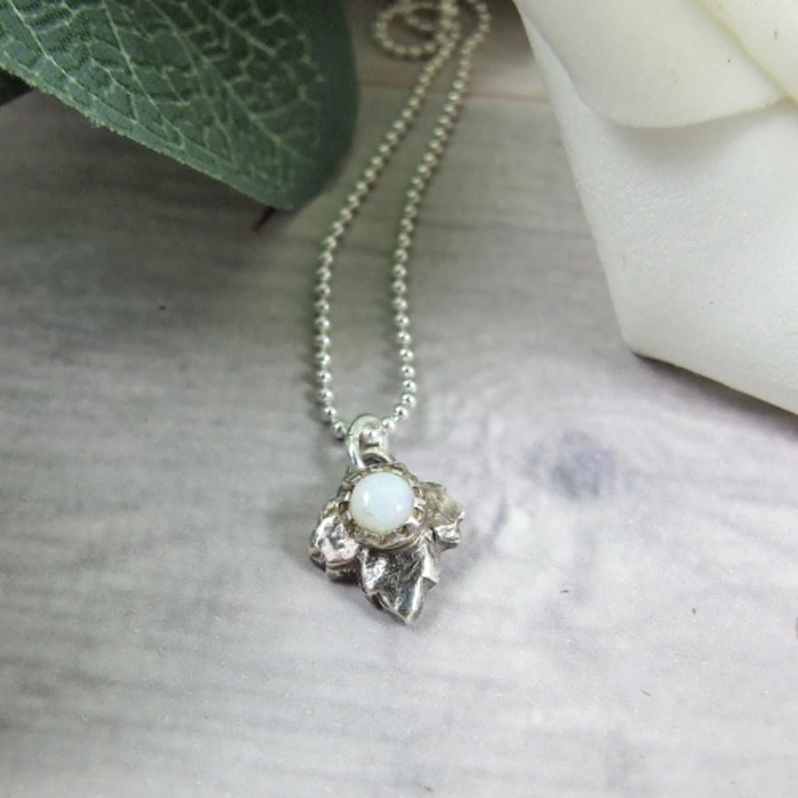 Opal Necklace. Sterling and Recyced Silver 