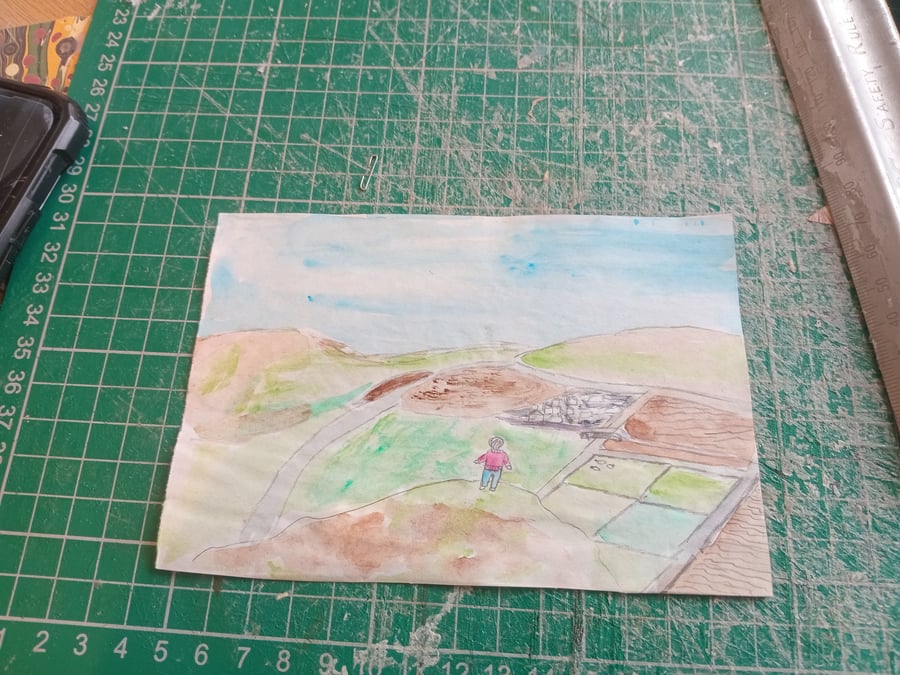 A6 watercolour painting illustration style naive art