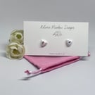 Silver Triangle Glitter Stud Earrings 