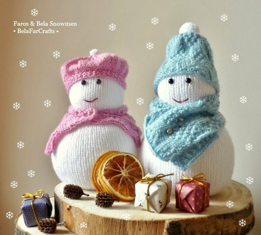 'Faros & Bela' snowmen - Winter wedding gift set - Christmas decor