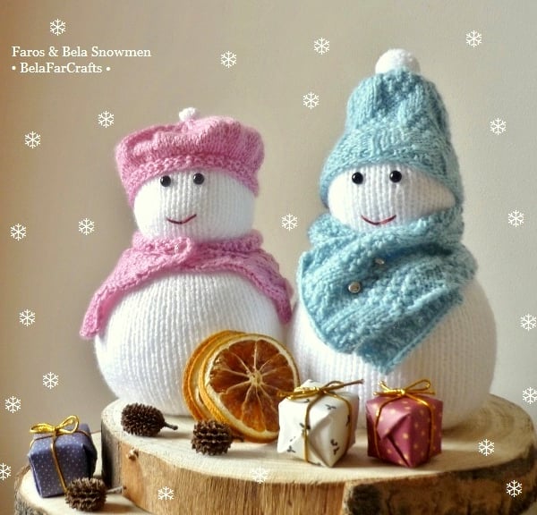 'Faros & Bela' snowmen - Winter wedding gift set - Christmas decor