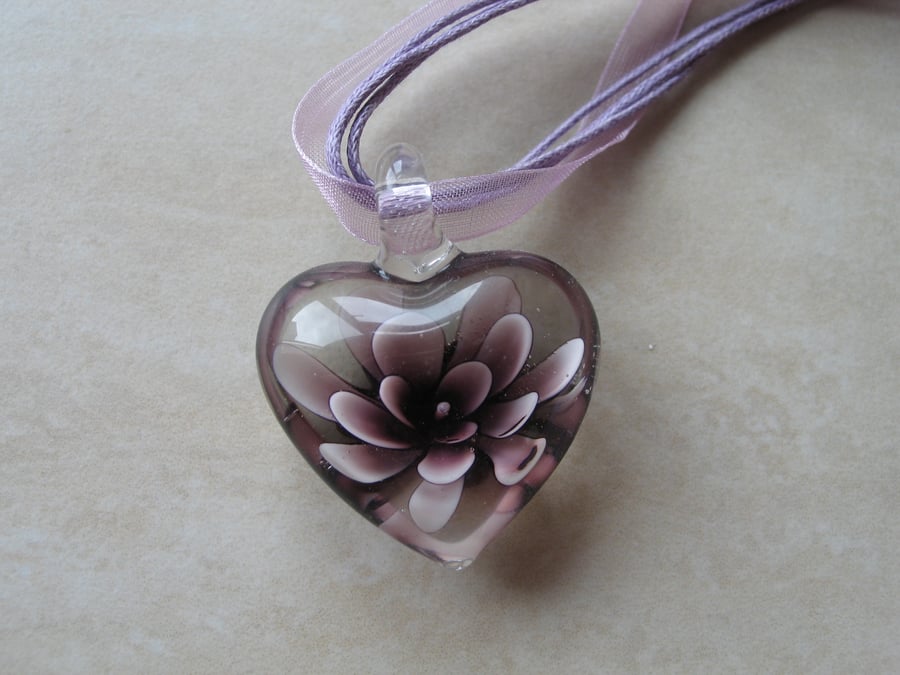 Purple Heart Glass Pendant (Heart Only)