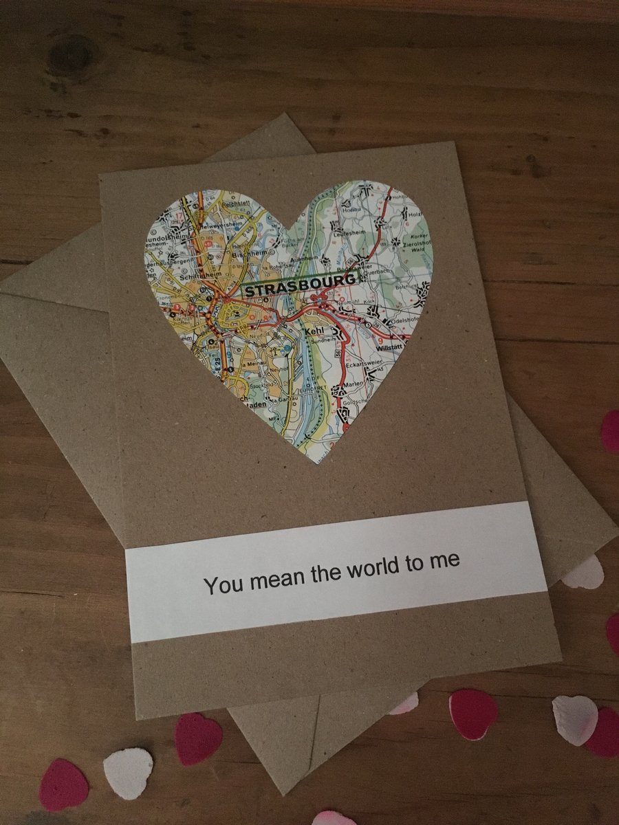 Heart Map Valentines Day Card - Valentines Card