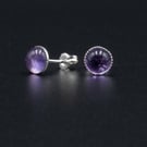  Amethyst and sterling silver stud earrings, Aquarius gift
