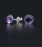  Amethyst and sterling silver stud earrings, Aquarius gift - Image 1