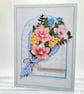 Bouquet Birthday Card - handcrafted birthday card, flowers, textured, 3D - Image 5