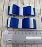 Royal Blue and White 3 inch Straight Bows on Clips (pair) - Image 3