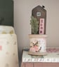 Little Wooden House on a Vintage Bobbin 'Home' 