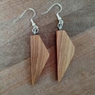 Handmade Wooden Earrings - Geometric 'Triangles' in Olive Wood