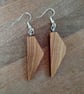 Handmade Wooden Earrings - Geometric 'Triangles' in Olive Wood