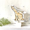 Gazing Hare ceramic ornament