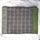 Green snood, Tweed neck warmer, Patchwork scarf, Winter cowl, Neck gaiter