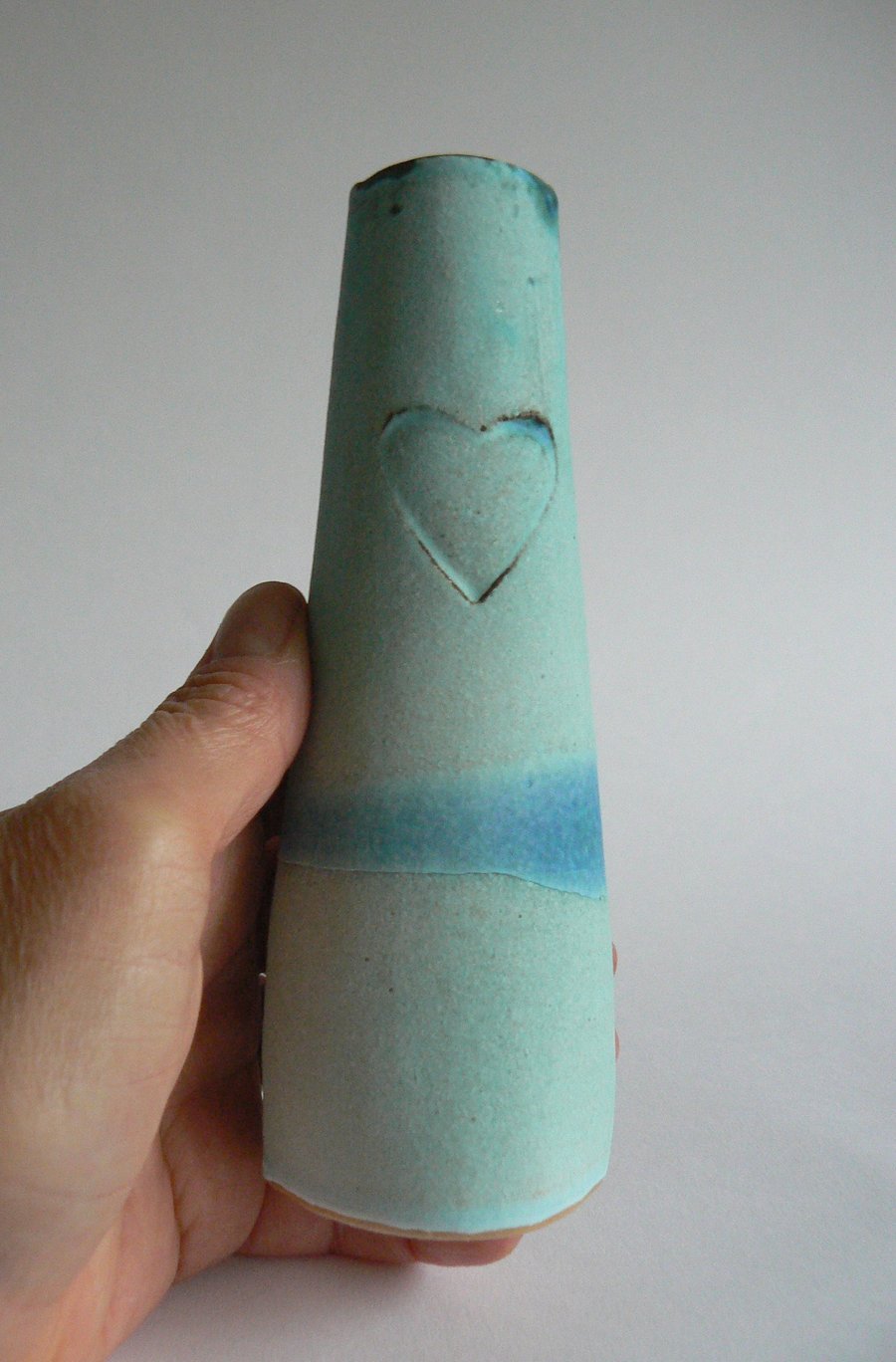  Turquoise Ceramic Heart Vase